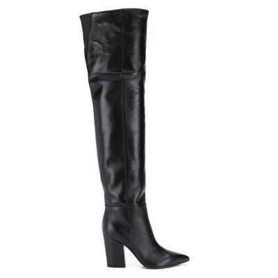 Cow Leather Autumn Winter Shoes Chunky Heels Big Size 45 Size 44 Size 46 Women Keep Warm Over-the-knee Boots