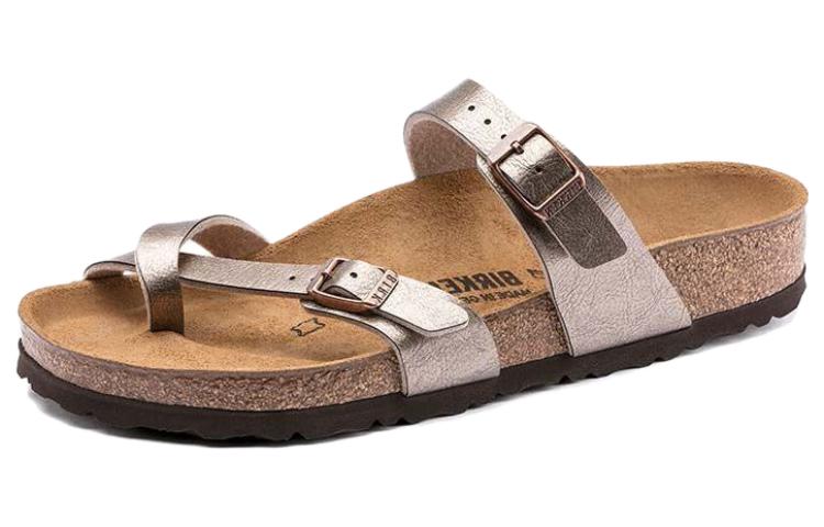 Женские коричневые узкие шлепанцы-сандалии Birkenstock Mayari Pu 1016409 36