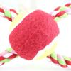 Pet Toys Figure-8 Shape Interactive Chewing Rope with Built-in Tennis Ball Durable Natural Cotton Tug of War Toy for Teeth Cleaning Fresh Breath Dogs