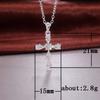 Women Teardrop Stone Cross Pendant Necklace with Central Round Stone Elegant Sparkling Religious Inspired Jewelry for Daily and Special Occasions