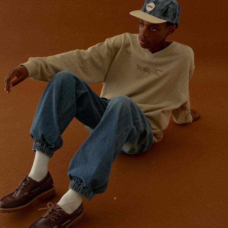 MAGOODGAN Headwear 9307 Jacquard Medium Indigo Denim Camp Cap