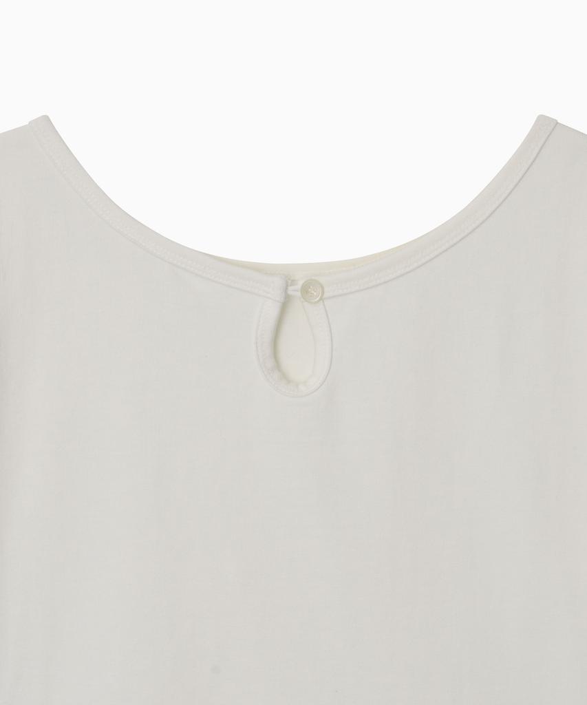 Ohesio Back Button Shirring T-Shirt, Ivory