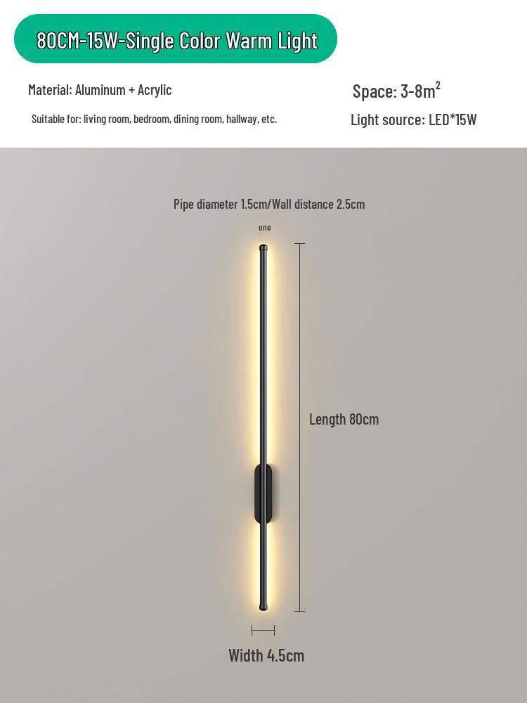 Punch-Free Smart Wall Light with Hand Sweep Switch for Bedroom and Hallway