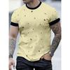 Men's 3D Digital Print Casual T-Shirt - Lightweight Breathable Round Neck Short Sleeve Tee with Black & White Abstract Design for Summer