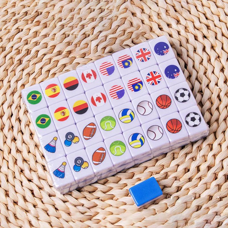 Seaside Escape Mahjong Blocks Tile Mini Finger Mahjong Expression Animal Matching Game Puzzle Toy Party Parent-Child Funny Game