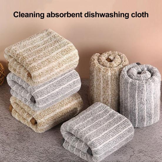 5/10/20Pcs Cleaning Rags Water Absorbent Kitchen Dishcloth Set with Hanging Ring Design Kitchen Cleaning Clothes