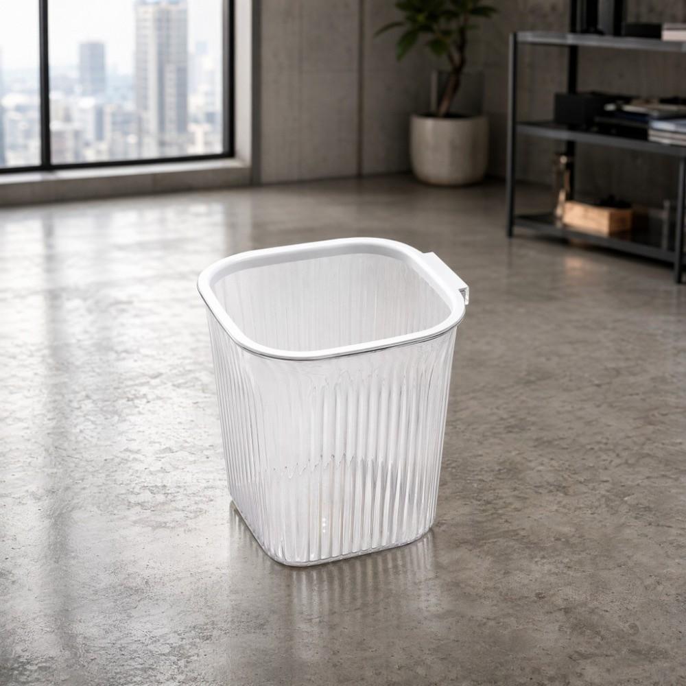 Plastic Trash Basket Thicken Dustbin Washable Transparent Trash Can  Toilet