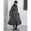 Women's Dark Style Pleated Wool Shirt: Slimming, Loose, Short, Long-Sleeved Japanese Design for Autumn & Winter