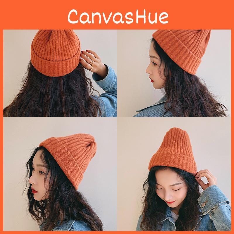 Cotton Comfortable Warm Knit Hat For Winter Versatile Colors Beanie Hightop