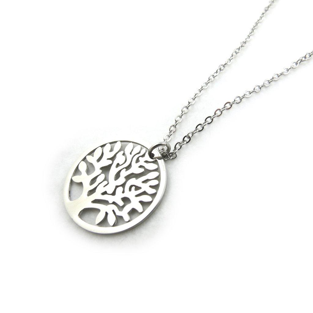 Les Trésors De Lily [M9999] - 'Tree of Life' Ivory Steel Sautoir Necklace - 86 Cm (2 Rows)
