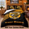 Hull City Pattern Bedding 3Pcs Set Custom Name, Bed Sheet And Pillowcases For Home Bedroom