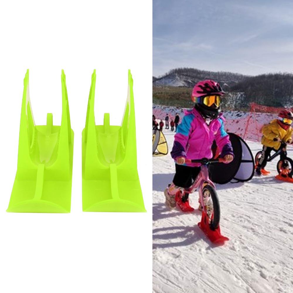 2pcs Easy Snowboard Sledge Green Balance Bike Snow Ski Set Balanced Car Skis Outdoor Play