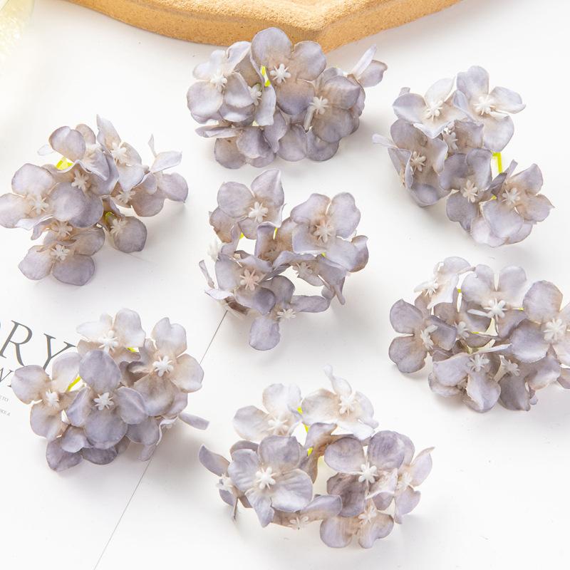 Simulation Hydrangea Shooting Prop Head DIY Handmade Hydrangea Wedding Lead Hydrangea Flower Wall Single Small Hydrangea Fake Flower Decoration