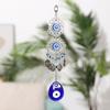 Horseshoe with Elephant Glass Decoration Hemp Rope Hanging Ornament Evil Eye Navy Blue Butterfly