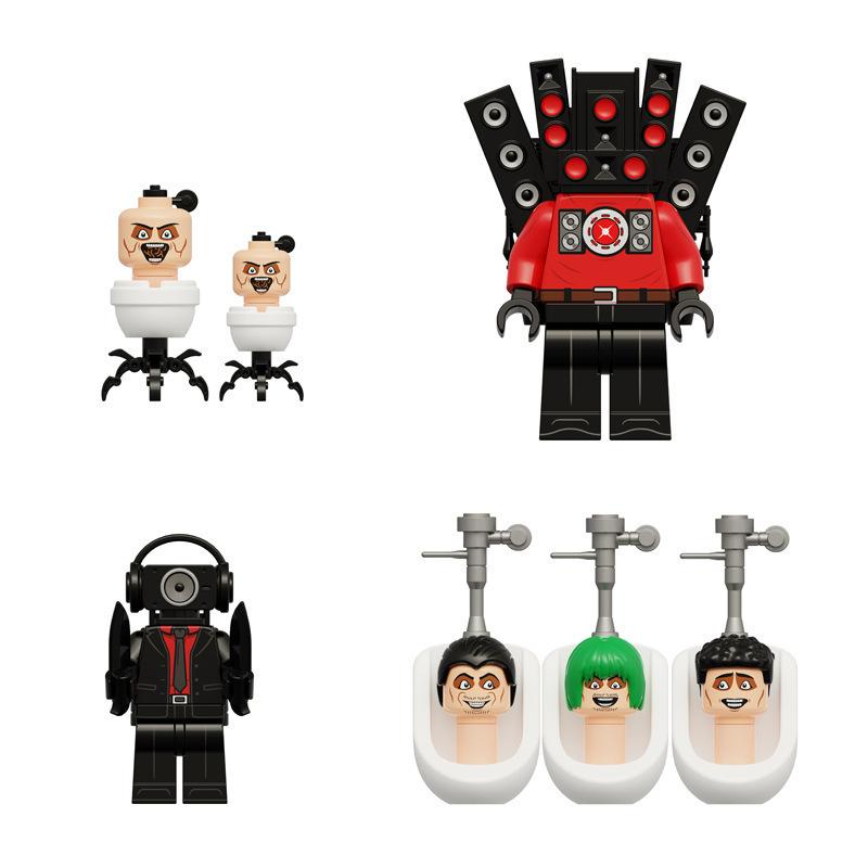 Building Block Toilet Man Monitoring Human Figure Titan Speaker And Tv Man Figure Assembly Play