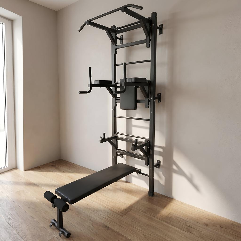 Wall Bars Climbing Frames Gymnastics Ladder With Pull-Up Bar And Exercise Bench X-Sport Max