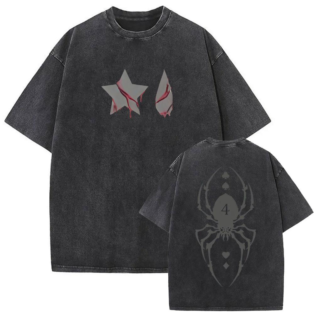 Killua Zoldyck Hunter X Hunter Graphic T-shirt Harajuku Washed T-shirts Men Women Cotton Casual Oversized Short Sleeve T Shirts