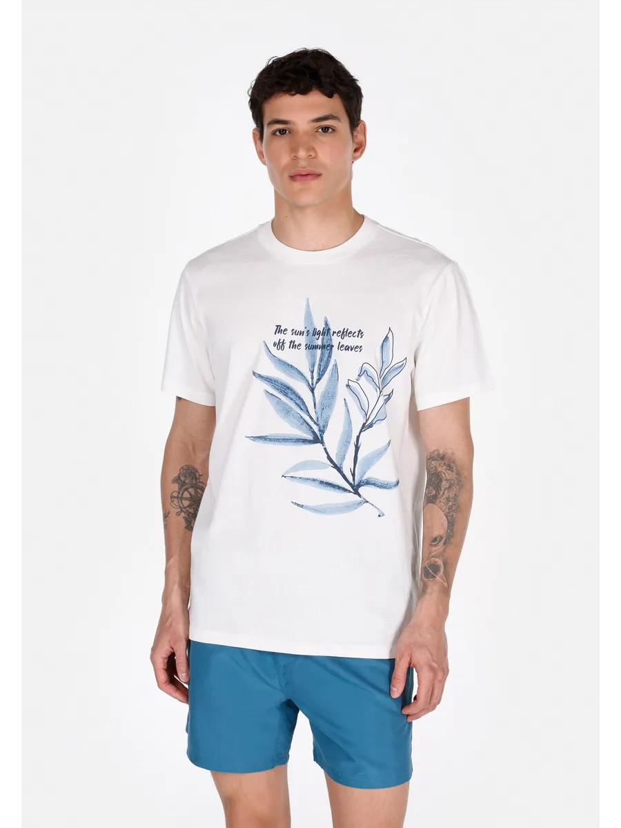 White Elegant printed T-shirt XL