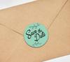 Darling Souvenir DIY 45 Pcs Dark Brown Leaf Vines Save The Date Stickers Round Envelope Seal-1.6