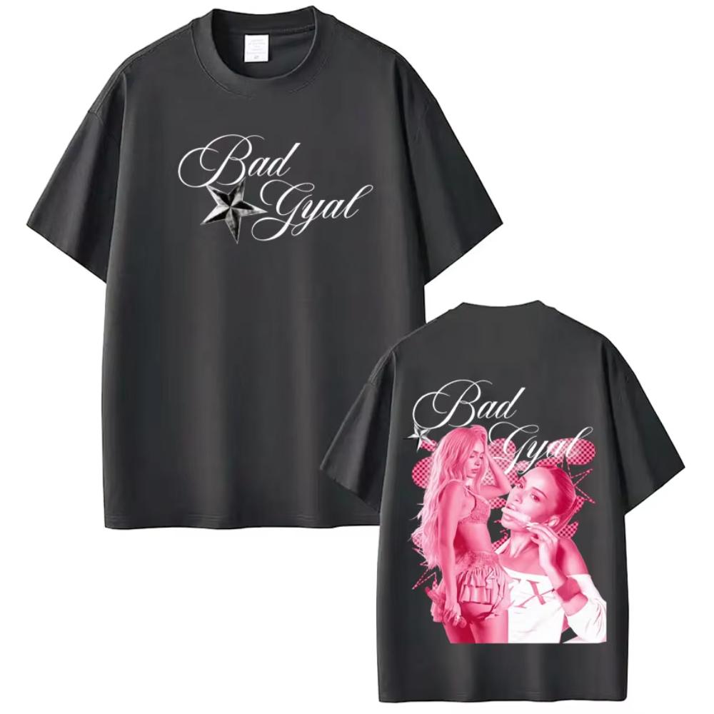 Singer Bad Gyal Tour Fashion Print T-shirts Men Women Harajuku T-shirt Summer Short-sleeved Casual Aesthetic Trendy T-shirt