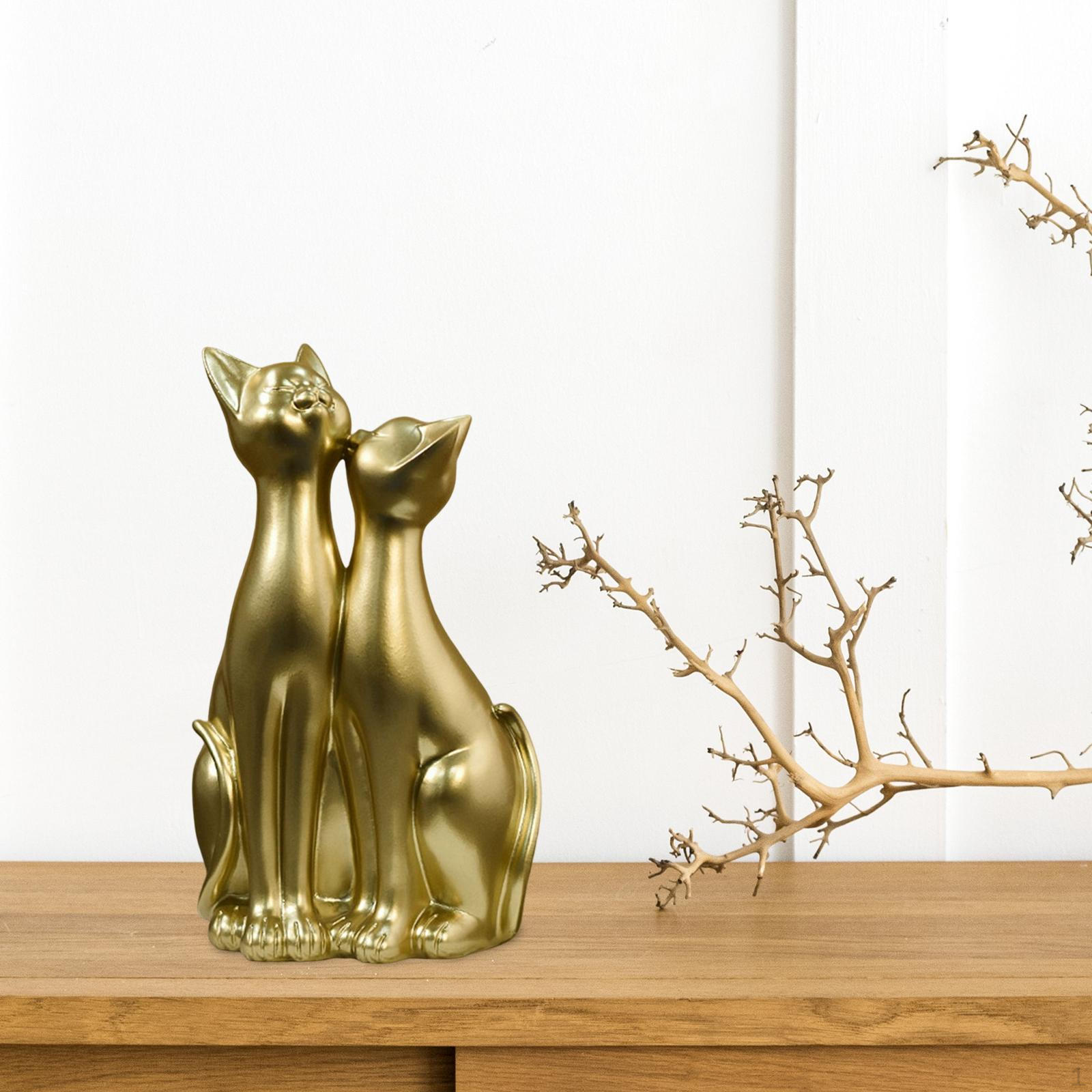 

Animal Figurines in Resin for Home Decor - Cat Statues Desk And Tabletop Gifts Aureate