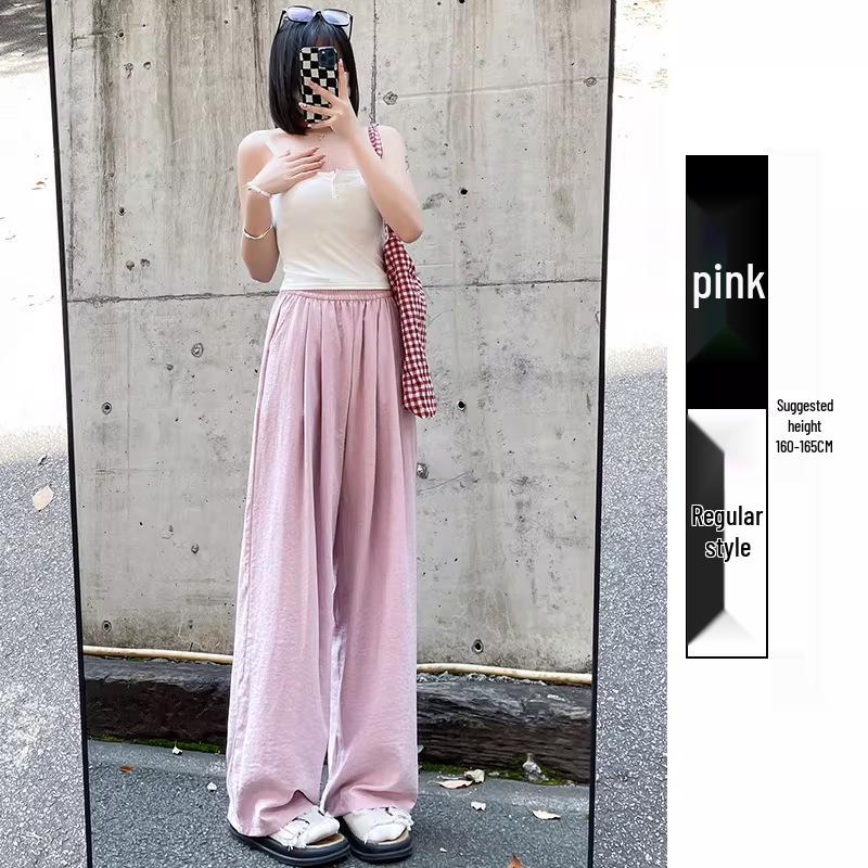 Milk Puff Women's High Waist Wide Leg Sports Pants - Slimming Lazy Style (Spring/Autumn 2026)