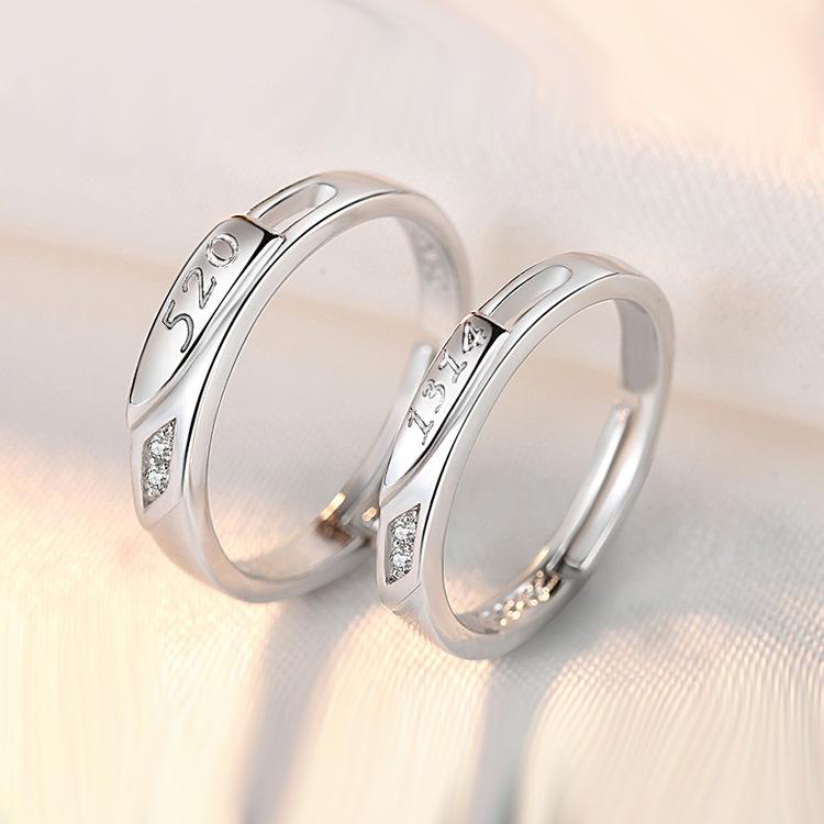 2pcs Couple 925 Sterling Silver Rings Sparkly Zircon for Women and Men Superior Luxury Wedding Jewelry Anniversary Gift