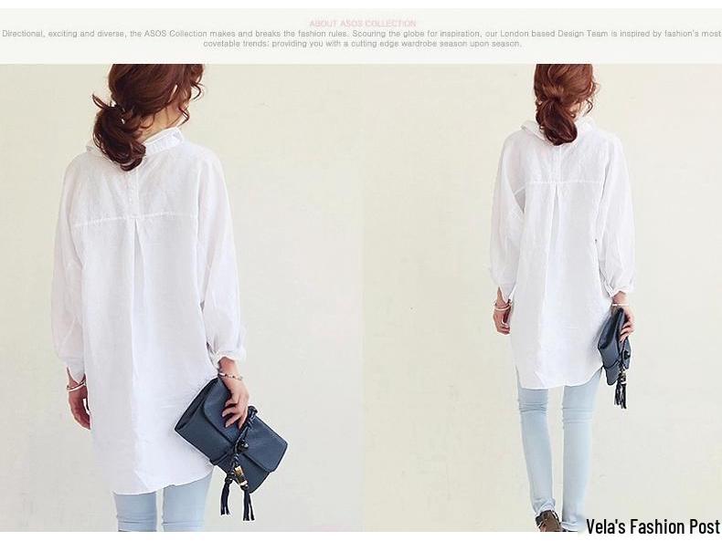Spring/Summer 2023 Korean Loose Fit Cotton Linen Dress Shirt (Plus Size Available)