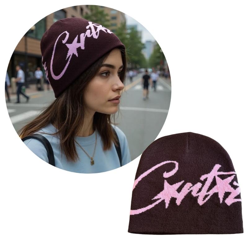 American Style Knit Beanies For Women Winter Warm Soft Yarn Hat Trendy Streetwear Accessory Unisex Design