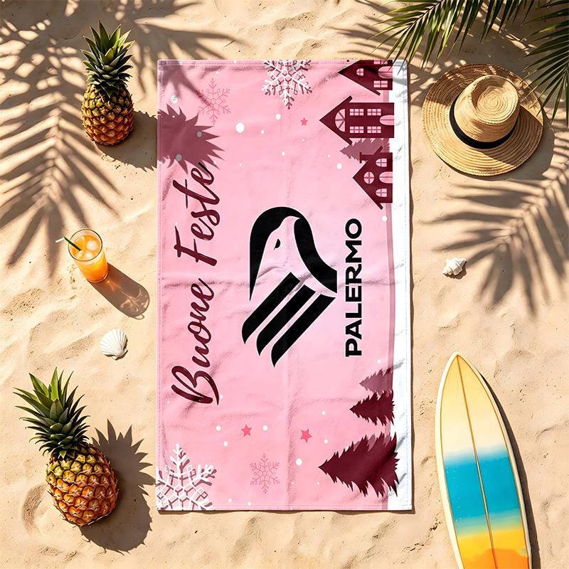 Unione Sportiva Citta di Palermo (5) Theme Beach Towel Sand Resistant Soft And Comfortable Suitable For The Pool Camping Yoga And Diving A Travel