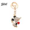 Enamel Rat Charm with Key Ring Cute Mouse Keychain Sparkling