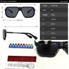 SHAUNA Retro Men Square Gradient Sunglasses Fashion Women Rivets Trending Dark Blue Sun Glasses Shades UV400