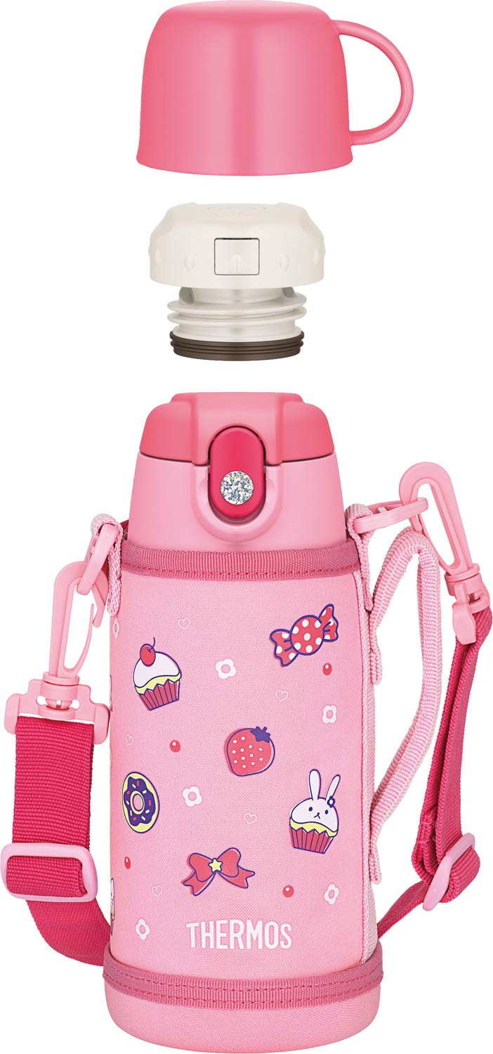 

THERMOS LP Light Vacuum Bottle FJA-600WF Mug, Pink, 600ml/620ml, Insulated, 2-Way