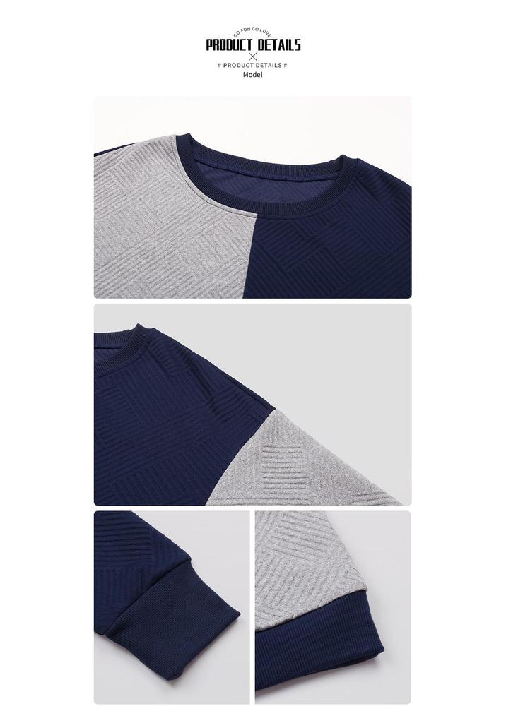 2026 Autumn Women's Color Block Round Neck Pullover Hoodie - New Arrival