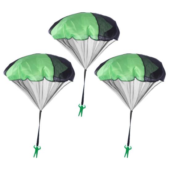 3 Bucăți Jucărie Parașută pentru Copii Jucării de Curte în Aer Liber Promovează Jocul Activ Vârste 3+ Mini Parașută Zmeu din Nailon Fără Încurcături pentru Jocuri de Grup Petreceri de Ziua de Naștere