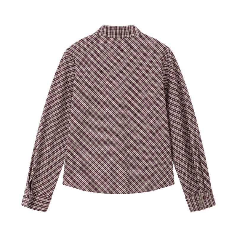 ELLE KIDS Girls  Plaid Long Sleeve Shirt 160