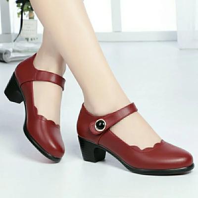 Women Fashion Plus Size High Quality Red High Heel Shoes for Student School Lady Classic Black Comfort Office Work Shoes Ga03