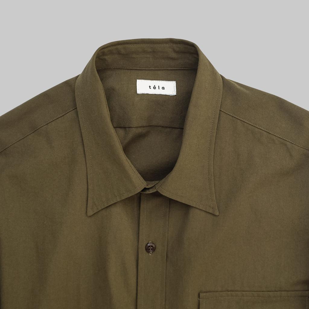 Ttella Deep Olive Cotton One Pocket Shirt
