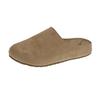 Leather thick-bottomed Boken bag head half slippers women's outer wear half tray 2025 autumn pregnant women non-slip retro ugly Boken tide