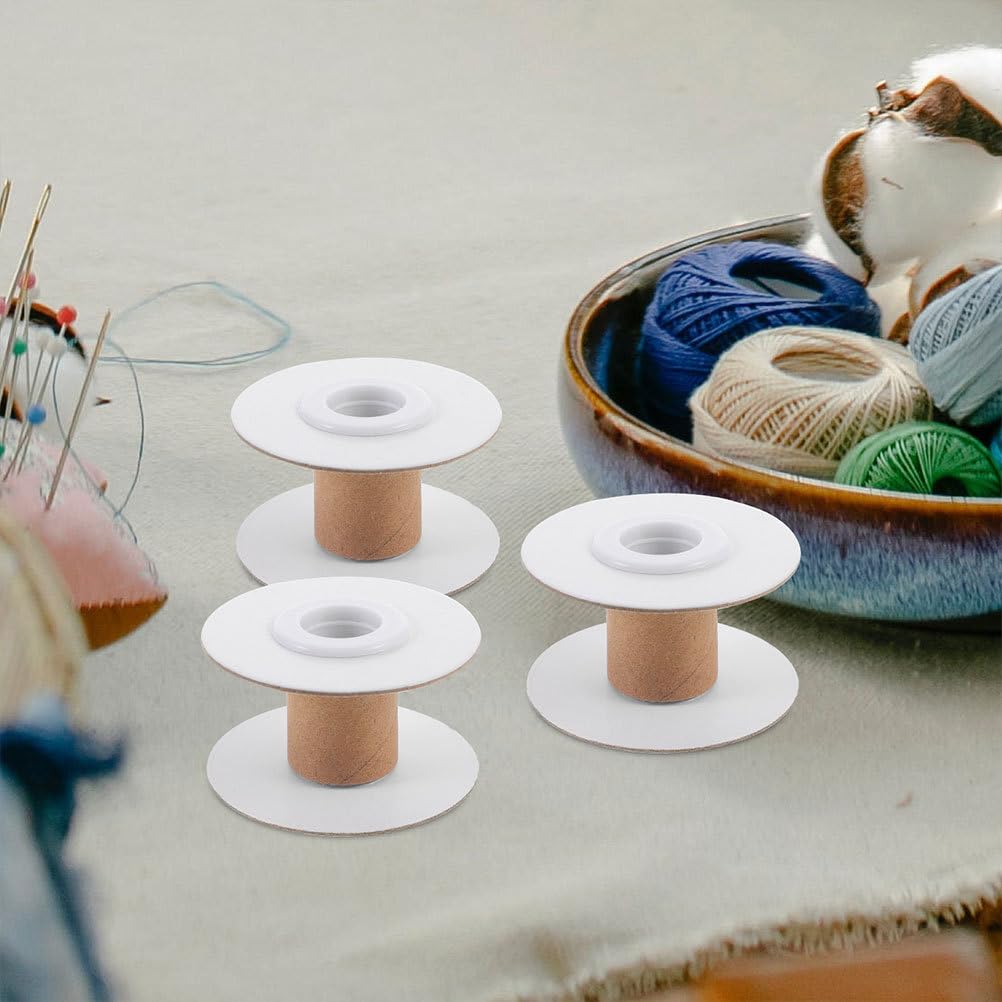 VILLCASE 20-Piece Spool Set, Removable Thread Bobbins, DIY Sewing Spools, Wire Spools for Embroidery and Weaving, with Organizer