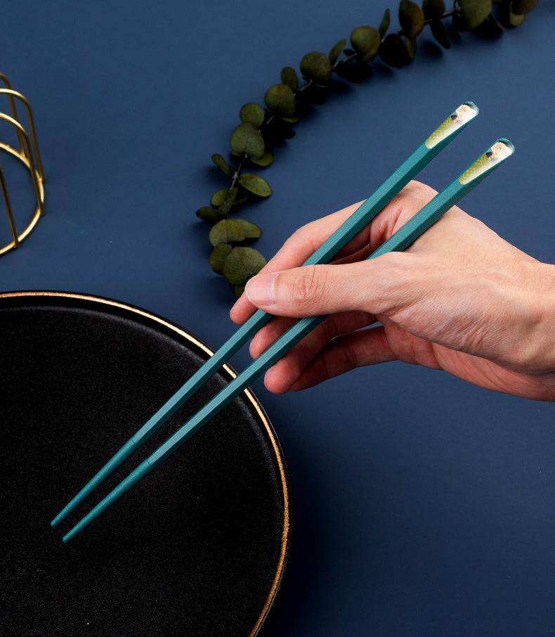 5 Pairs Colorful Kawaii Household Chopsticks High-Grade Non-Slip High-Temperature Alloy Household Chopsticks Japanese Style