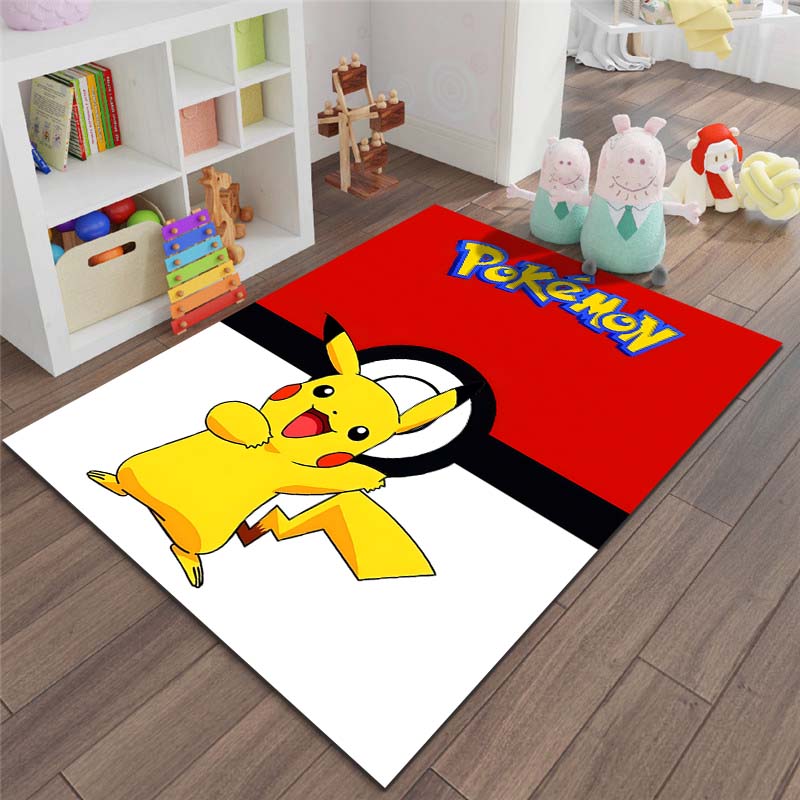 Japan P-Pokemon Pikachu Pattern Cartoon Carpets for Living Room Bedroom Bedside Floor Mat Area Rug Home Decor Luxury Gifts