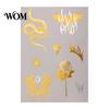 Decorative Body Art Decals Golden Silver-color Metallic Tattoo Sticker for Women Girls, Temporary Hypoallergenic Stickers Face Arm Decoration,