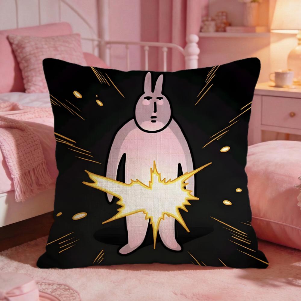 My Ffriends Rabbit Cute Cushion Cover Premium Comfort Reversible Pillow Cove Two In One Design For Any Room  Car Interior