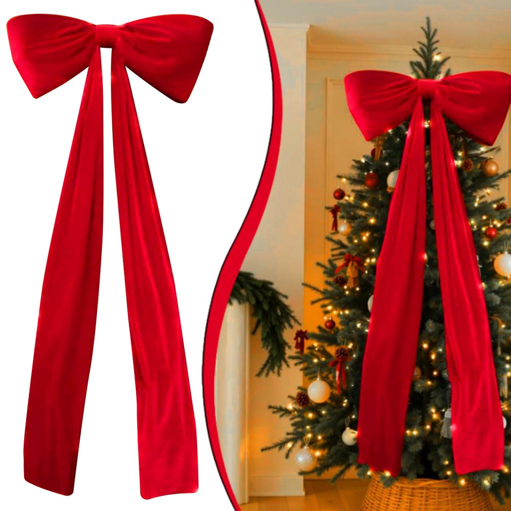 Velvet Christmas Tree Bows Extra Large Christmas Tree Bow for Indoor Xmas Tree Window Wall Decor