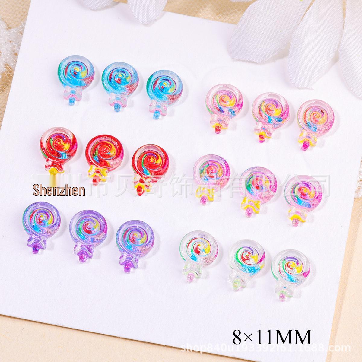 

3D Cartoon Rhinestone Nail Art Decorations - Iridescent Candy Design Light pink iridescent - 1 piece