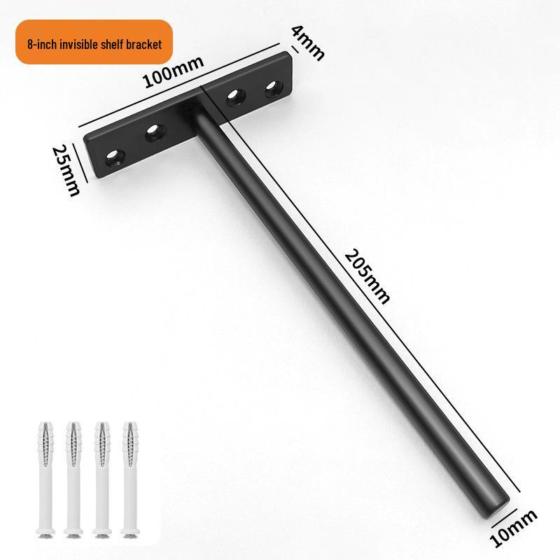 T-Shaped Invisible Shelf Bracket: Wall Mount Bookshelf & Storage Support.