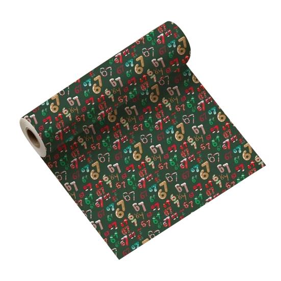 67 Meme Christmas Gift Wrap Funny Wrapping Paper for Kids Unique Brain Rot Holiday Gift Wrap Paper Roll for Birthday Xmas Present Wrapping