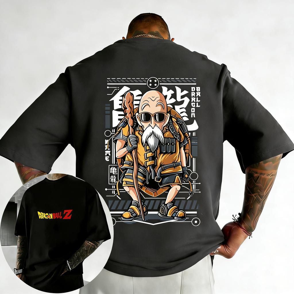 Dragon Ball Trendy Hot Items Anime Cotton Tshirt Summer New Master Roshi Printed Mens Womens Street Casual Parent Child Top