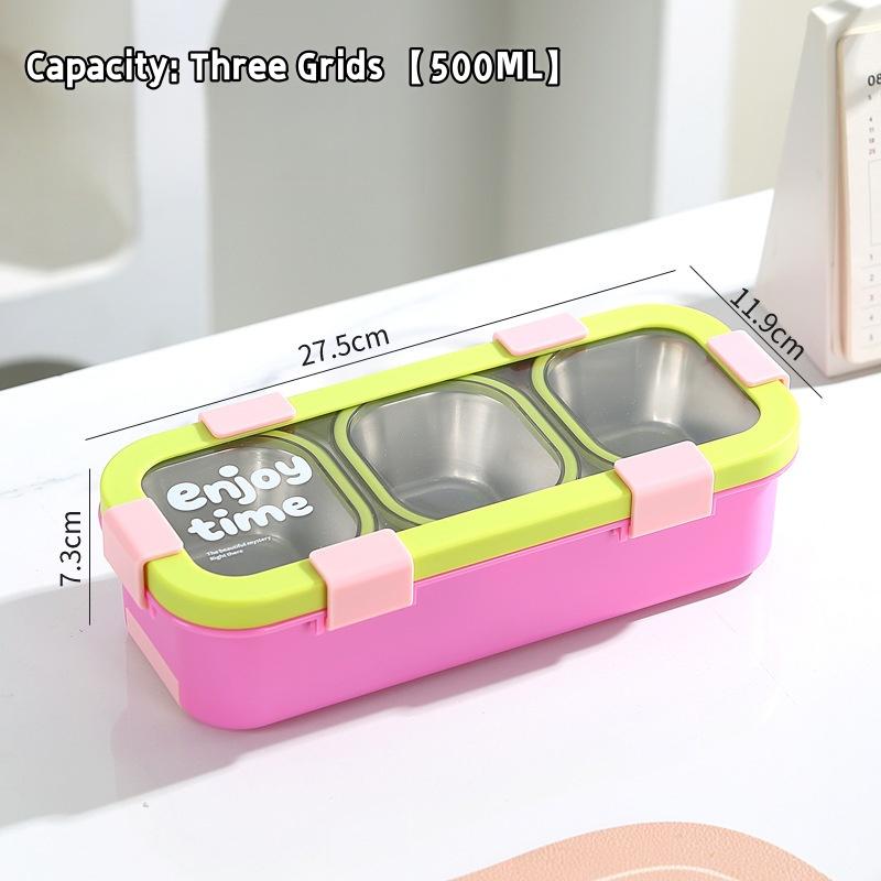 Rectangular Stainless Steel Lunch Box Removable Divided Compartments Portable Food Safe for Camping Picnic School Work